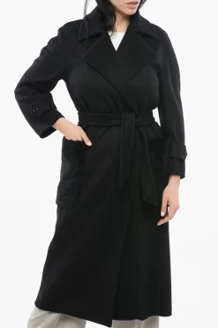 Clearance Cappotto MAGIA in Cashmere con Cintura Donna Cappotti E Trench