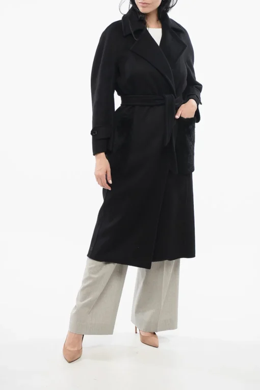 Clearance Cappotto MAGIA in Cashmere con Cintura Donna Cappotti E Trench