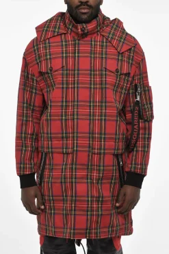 New Cappotto Maxi a Quadri Con Abbottonatura Nascosta Uomo Cappotti E Trench