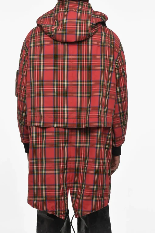 New Cappotto Maxi a Quadri Con Abbottonatura Nascosta Uomo Cappotti E Trench