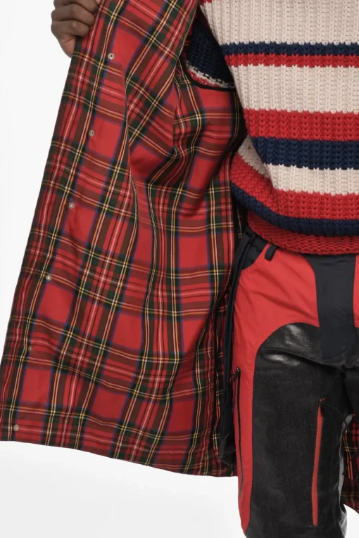 New Cappotto Maxi a Quadri Con Abbottonatura Nascosta Uomo Cappotti E Trench