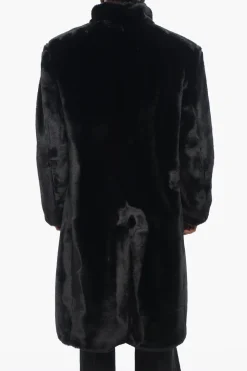 Fashion Cappotto Monopetto in Eco-Pelliccia con Tasche a Filo Uomo Cappotti E Trench