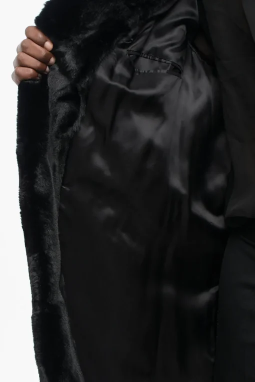 Fashion Cappotto Monopetto in Eco-Pelliccia con Tasche a Filo Uomo Cappotti E Trench