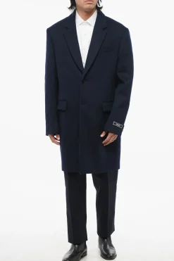 Cappotto Monopetto in Lana e Cashmere con Tasche ad Aletta></noscript>Versace Best