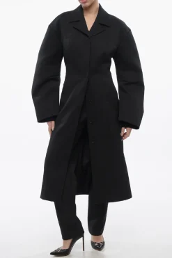 Cappotto Monopetto ROUND TECHNO in Tessuto Twill>Off-White Outlet