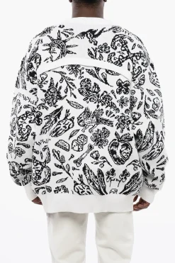Outlet Cardigan a Fantasia con Dettaglio Zip Uomo Maglieria