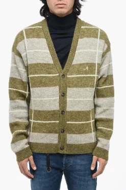 Cardigan Bicolore a Righe con Scollo a V>Awake New York Discount