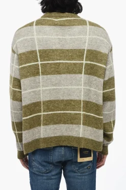 Cardigan Bicolore a Righe con Scollo a V>Awake New York Discount