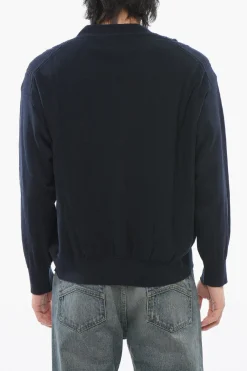 Discount Cardigan Cable Knit in Misto Cotone Uomo Maglieria