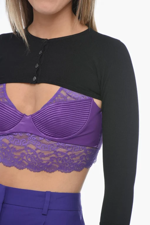 Cardigan Crop in Misto Viscosa con Bottoni>Dolce & Gabbana Online