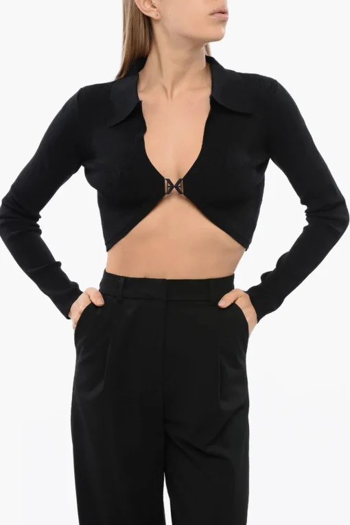 Cardigan Crop STALAG con Applicazione Metallica>John Richmond Online