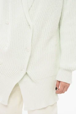 Best Cardigan Doppiopetto in Ciniglia di Cotone Donna Maglieria