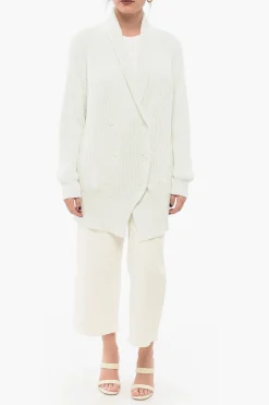 Best Cardigan Doppiopetto in Ciniglia di Cotone Donna Maglieria
