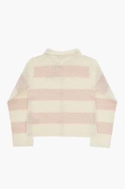 Sale Cardigan FARO In Crochet Bicolore con Colletto Abbigliamento