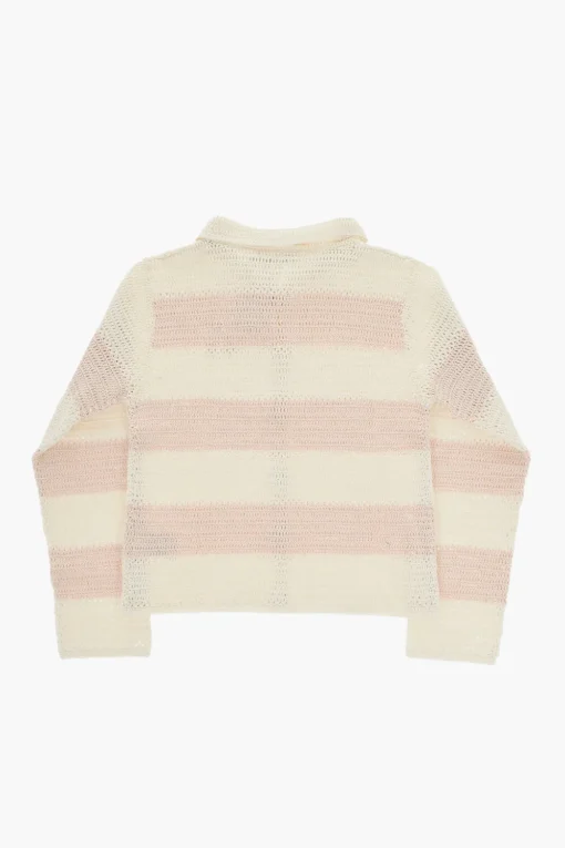 Sale Cardigan FARO In Crochet Bicolore con Colletto Abbigliamento
