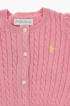 Best Cardigan Girocollo a Trecce con Logo Ricamato Abbigliamento