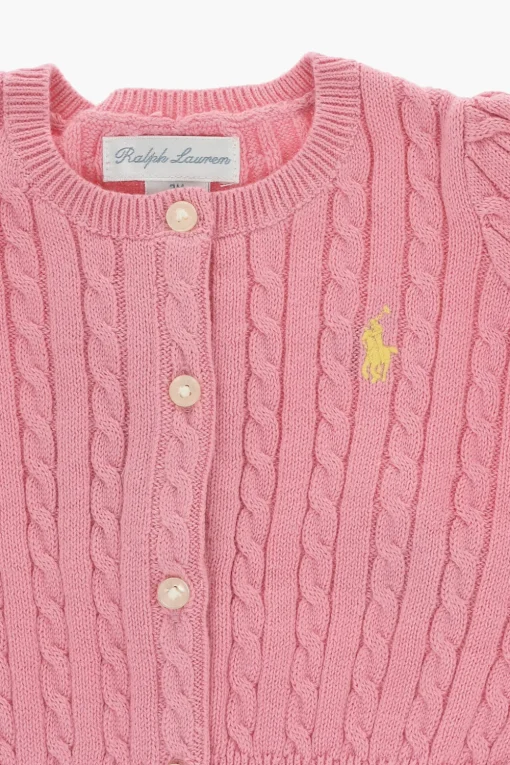 Best Cardigan Girocollo a Trecce con Logo Ricamato Abbigliamento