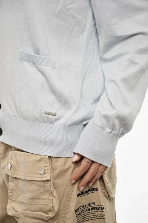 Cardigan in Cotone Leggero con Scollo V>Dsquared2 Sale