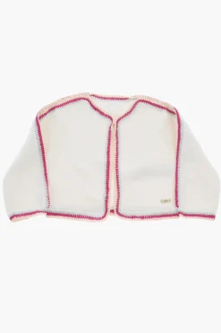 Cardigan in Crochet con Logo in Metallo>Chloe Kids Hot