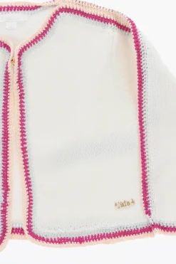 Cardigan in Crochet con Logo in Metallo>Chloe Kids Hot
