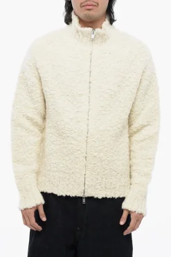 Cardigan In lana Bouclé Con Chiusura Zip>Jil Sander New