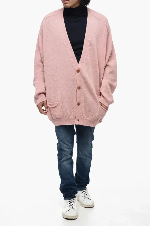 Cardigan in Lana con Scollo a V>Magliano Sale