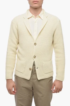 Online Cardigan in Lana Vergine con Tasche a Toppa Uomo Maglieria