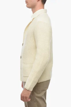 Online Cardigan in Lana Vergine con Tasche a Toppa Uomo Maglieria