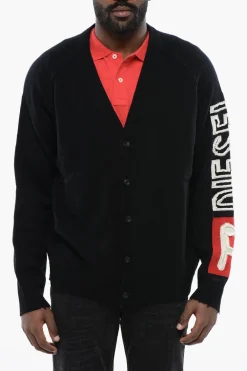 Cardigan K-SARRI in Lana con Scollo a V>Diesel Fashion