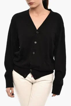 Fashion Cardigan Leggero Scollo a V con Taschino Donna Maglieria