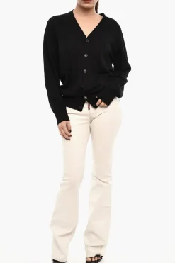 Fashion Cardigan Leggero Scollo a V con Taschino Donna Maglieria
