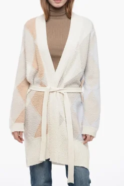 Cardigan Lungo in Lana del Casentino con Fantasia Geometrica>ArchivioB Online