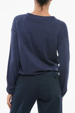 Hot Cardigan OVER In Cotone con Scollo a V E Taschino Donna Maglieria
