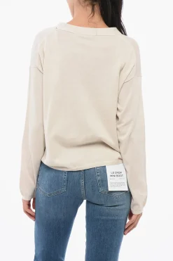 Cardigan OVER In Cotone con Scollo a V E Taschino>Oliver Lattughi Sale