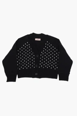 Cardigan Scollo a V Con Gioielli All-Over>N.21 Kids Best