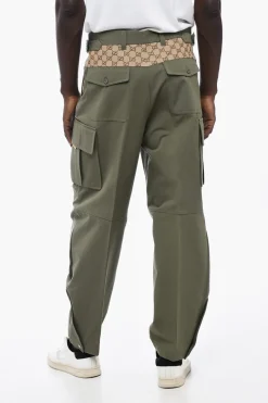 Cargo in Cotone Ripstop con Inserti in Tessuto Monogram>Gucci Outlet