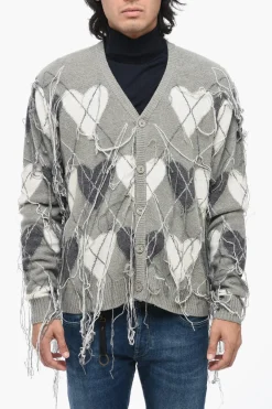 Best Carigan in Motivo Argyle con Scollo a V Uomo Maglieria