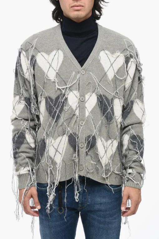 Best Carigan in Motivo Argyle con Scollo a V Uomo Maglieria