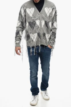 Best Carigan in Motivo Argyle con Scollo a V Uomo Maglieria