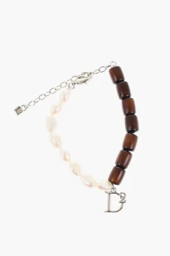 Cavigliera in Legno Impreziosita da Perle e Charm D2>Dsquared2 New