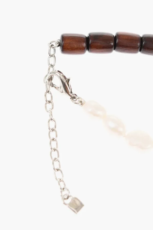 Cavigliera in Legno Impreziosita da Perle e Charm D2>Dsquared2 New