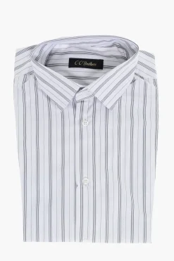 Discount CC BROTHERS Camicia in Cotone Motivo a Righe Balanced Uomo Camicie