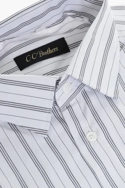 Discount CC BROTHERS Camicia in Cotone Motivo a Righe Balanced Uomo Camicie