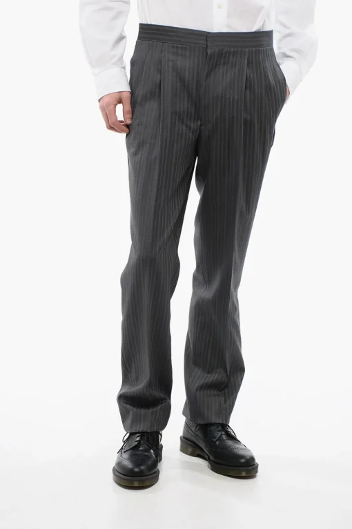 Clearance CC BROTHERS Pantaloni CERIMONIA MASTER con Fantasia a Righe Uomo Pantaloni