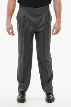 CC BROTHERS Pantaloni Gessati in Lana Vergine>Corneliani Hot