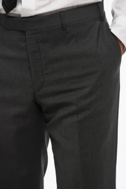 New CC COLELCTION Abito 2 Bottoni Pied-De-Poule in Lana Vergine Due Spacchi Revers Classico Uomo Completi
