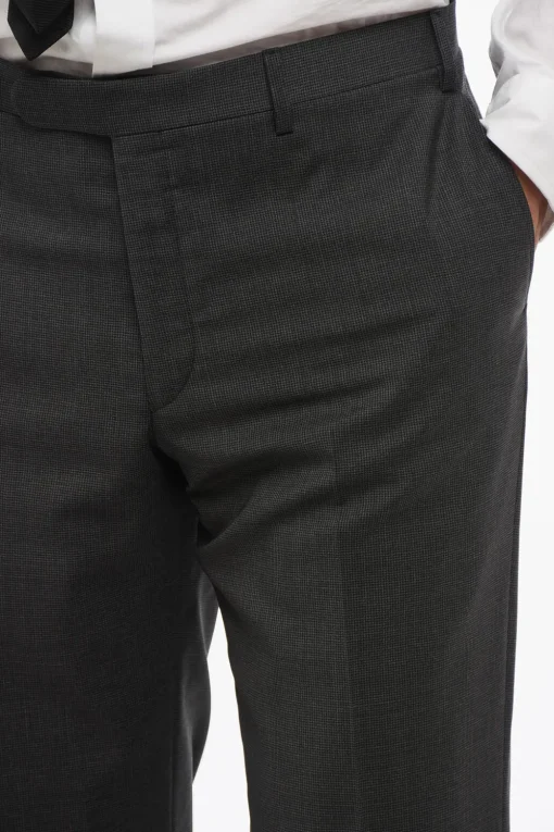 New CC COLELCTION Abito 2 Bottoni Pied-De-Poule in Lana Vergine Due Spacchi Revers Classico Uomo Completi