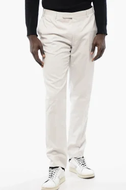 CC COLELCTION Pantaloni in Cotone e Cashmere ad Orlo Smerlato>Corneliani Outlet