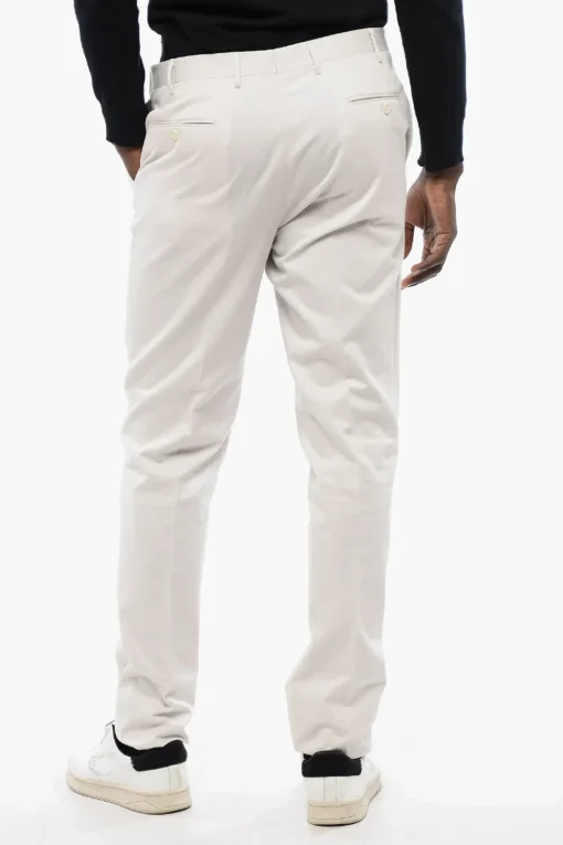 CC COLELCTION Pantaloni in Cotone e Cashmere ad Orlo Smerlato>Corneliani Outlet