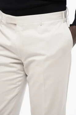 CC COLELCTION Pantaloni in Cotone e Cashmere ad Orlo Smerlato></noscript>Corneliani Outlet
